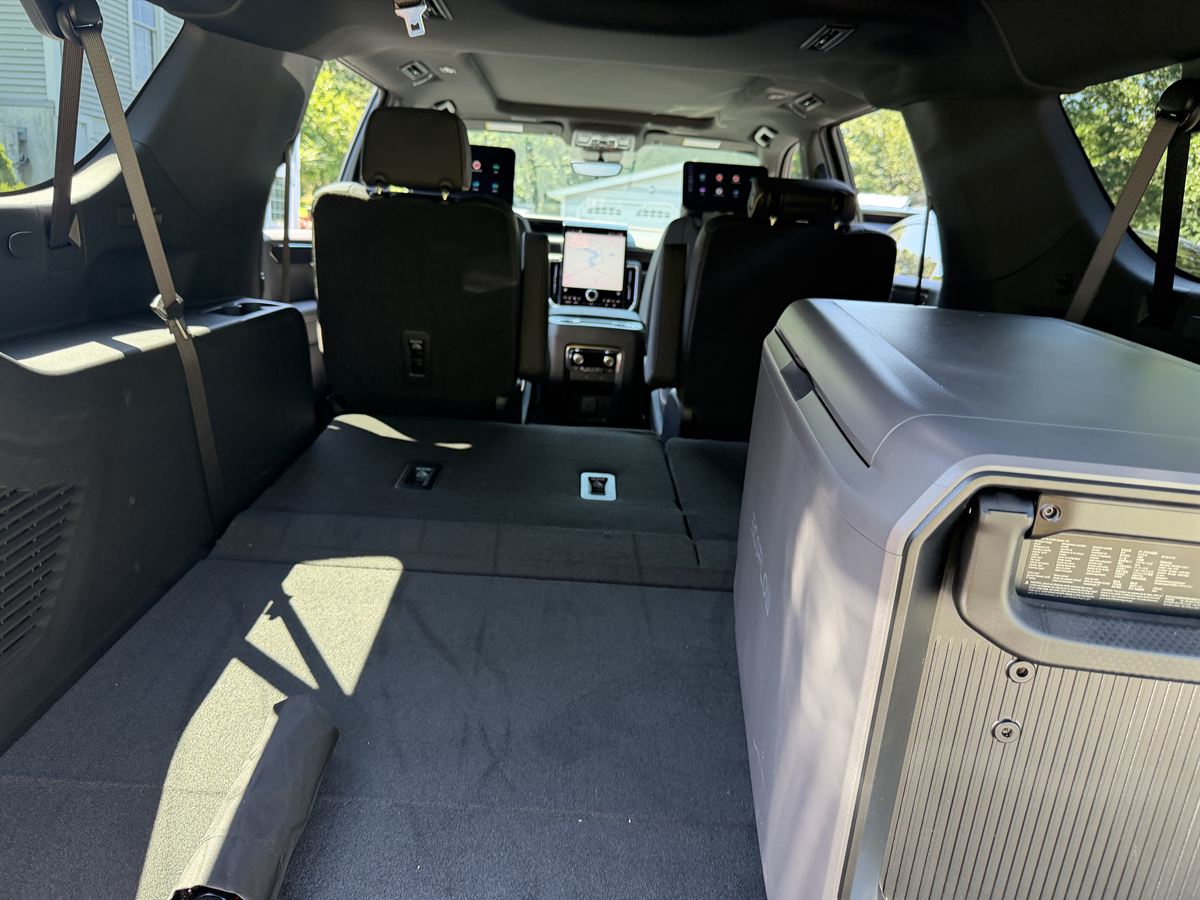 Rear passenger seating inside the GMC Yukon XL